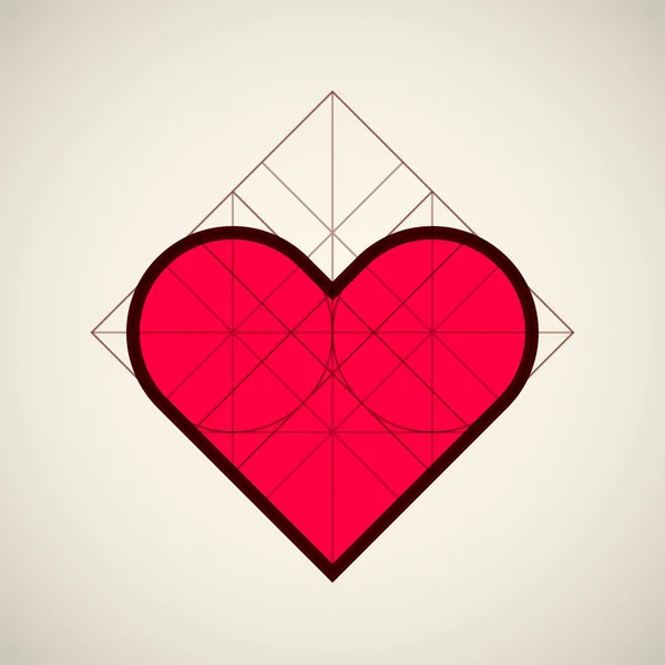 Signe rouge abstrait coeur — Image vectorielle