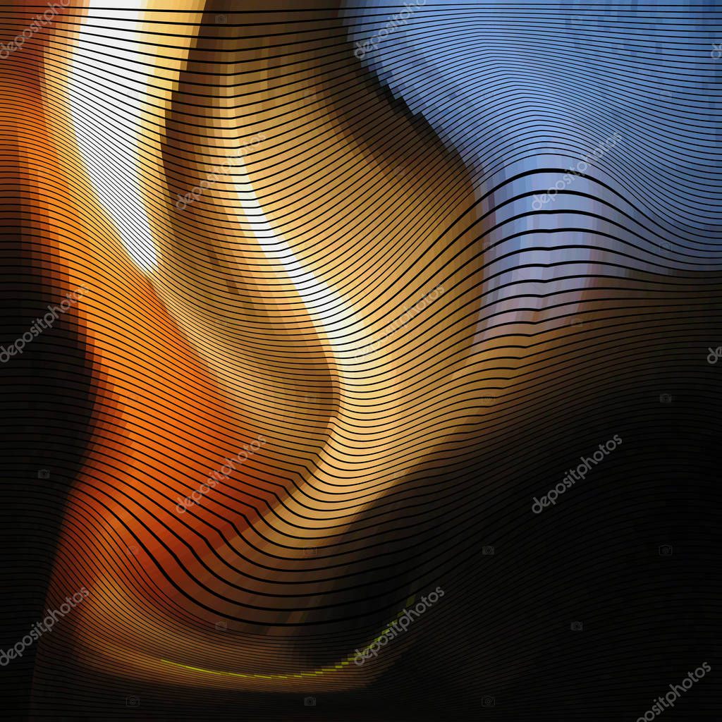 Glitch abstract background with distortion effect, random wave color lines for design concepts, posters, wallpapers, presentations and prints. Vector illustration.