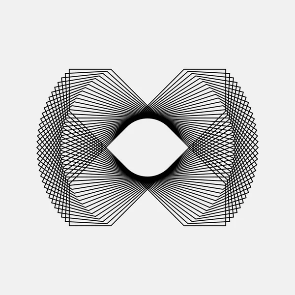 Forma fractal abstrato preto — Vetor de Stock