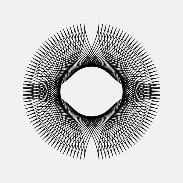 Forma fractal abstracta negra — Vector de stock