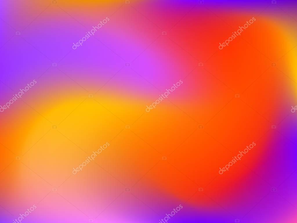 Abstract blur gradient horizontal background with trend pastel purple, violet, pink, yellow and orange colors for deign concepts, wallpapers, web, presentations and prints. Vector illustration.