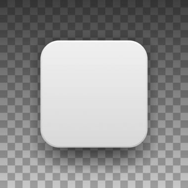 Beyaz App simgesi boş düğme şablonu