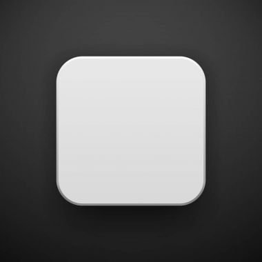 Beyaz App simgesi boş düğme şablonu