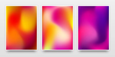 Poster şablonlar, afiş mock-up renkli gradyan arka planlar ve tasarım kavramları, sunumlar, kimlik, gerçekçi gölge ile web ve yazdırır. Vektör çizim.