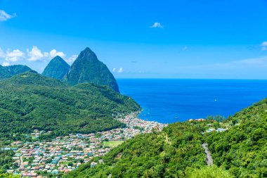 Saint Lucia, Caribbean sahne tropikal ve cennet peyzaj.