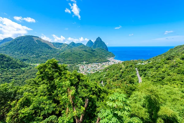 在圣卢西亚 加勒比的风景热带和天堂风景 — 图库照片