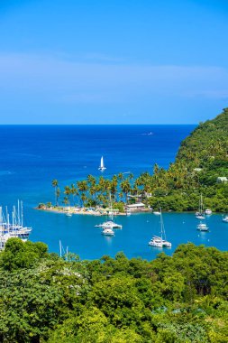 Marigot Bay located on west coast of Caribbean island of St Lucia. clipart