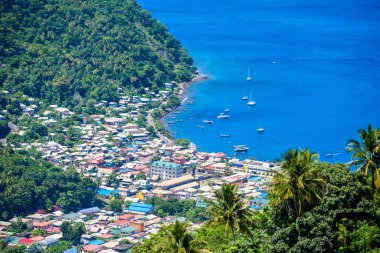 Köy Soufriere Caribbean üzerinde görünümünü gözlemleyerek ada Saint Lucia
