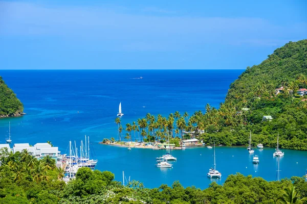Marigot Bay Ligger Västkusten Karibiska Lucia — Stockfoto