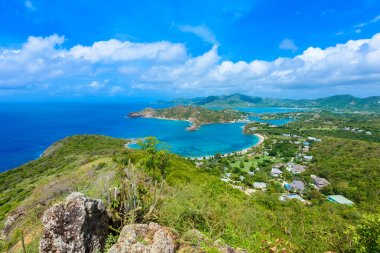 Shirley Heights, Antigua, Caribbean Galleon plaj görünümünü.