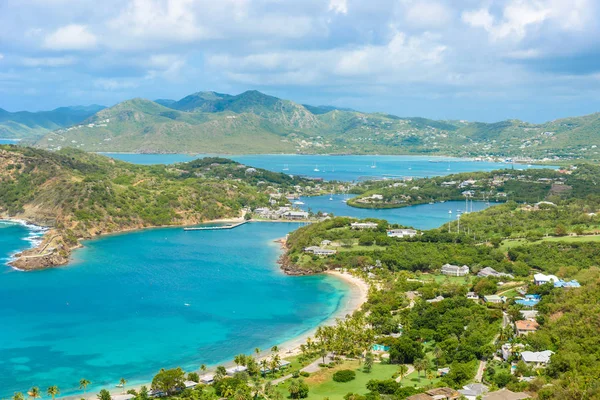 Vista Aérea Galleon Beach Desde Shirley Heights Antigua Caribe — Foto de Stock