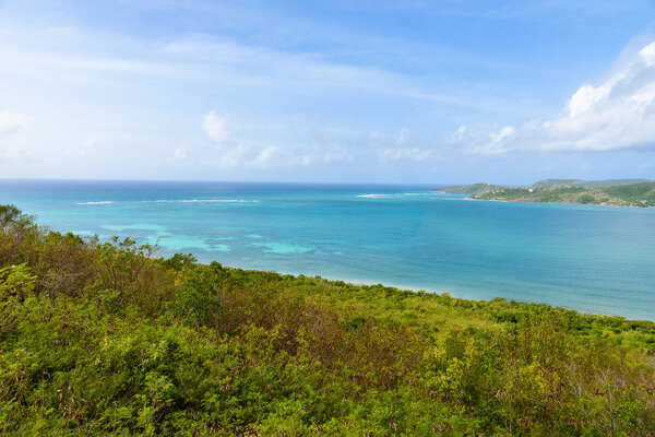 View of Shirley Heights harbour in daytime, Caribbean.