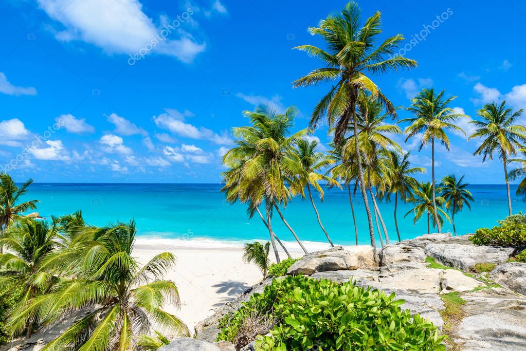 Vistas Panorámicas De La Playa Paradisíaca De La Isla De Barbados Bottom Bay Barbados Caribe