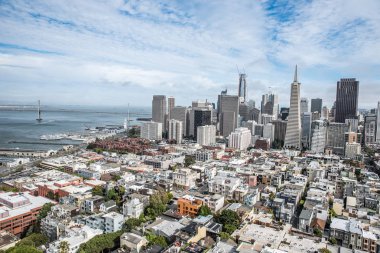 Panoramik manzarası ve San Francisco Şehir, California, ABD.