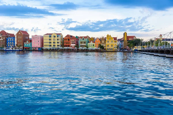 Colorful Buildings Willemstad Downtown Curacao Netherlands Antilles — Stock Photo, Image