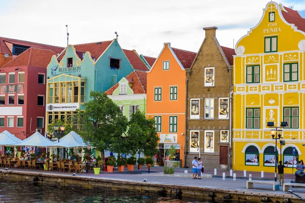 Colorful Buildings Willemstad Downtown Curacao Netherlands Antilles — Stock Photo, Image