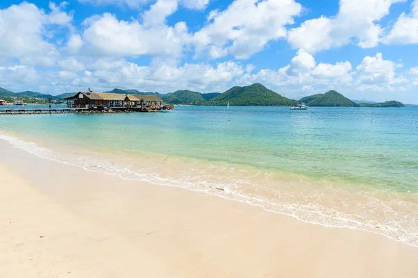 Pigeon Island Beach Côte Tropicale Sur Île Caribéenne Sainte Lucie — Photo