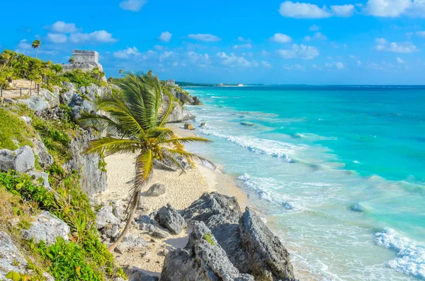 Maya Ruinerna Tulum Tropiska Kusten Quintana Roo Mexiko — Stockfoto