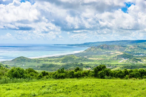 stock image View from Cherry Tree Hill to tropical coast of caribbean island Barbados