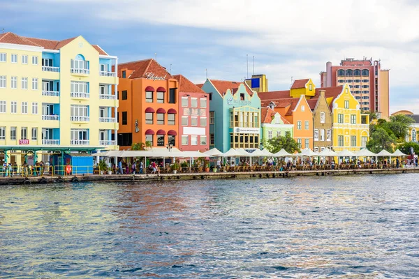 Барвисті Будівлі Місті Willemstad Downtown Curacao Нідерландські Антильські Острови Карибського — стокове фото