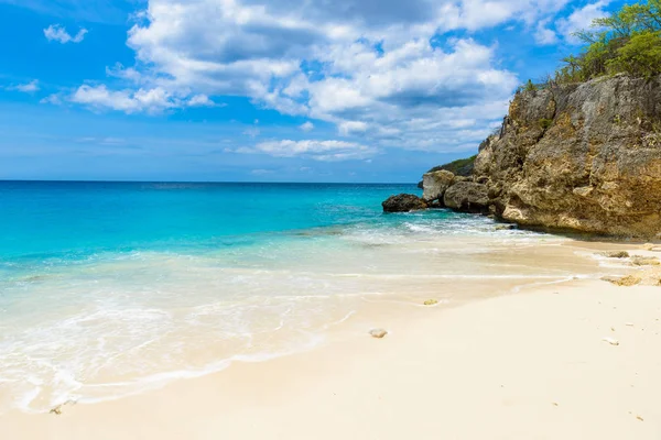 Площа Гроте Кніп Пляж Білим Піском Бірюзові Води Curacao Нідерландські — стокове фото