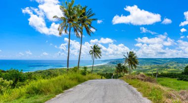 Cherry Tree Hill görünümünden Karayip tropik sahil için Barbados Adası