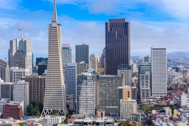 San Francisco Şehir, California, ABD binaların havadan görünümü.