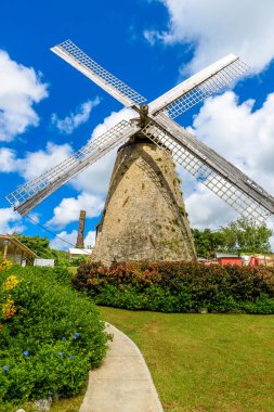 Alt görünümü Morgan Lewis değirmen: Barbados - son çalışma değirmen Adası 1727 yılında inşa edilmiş.