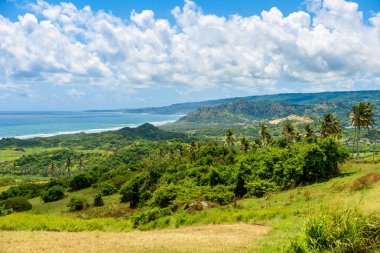 Cherry Tree Hill görünümünden Karayip tropik sahil için Barbados Adası