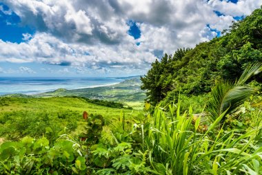 Cherry Tree Hill görünümünden Karayip tropik sahil için Barbados Adası