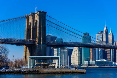 Manhattan Downtown manzarası, New York City, Amerika Birleşik Devletleri görünümünü gözlemleyerek