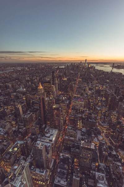 Небо Манхэттена Небоскребы Офлайте Нью Йорк Сша — стоковое фото