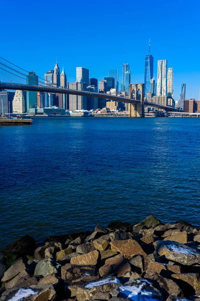 Piękny Widok Dolnym Manhattanie Downtown New York City Stany Zjednoczone — Zdjęcie stockowe