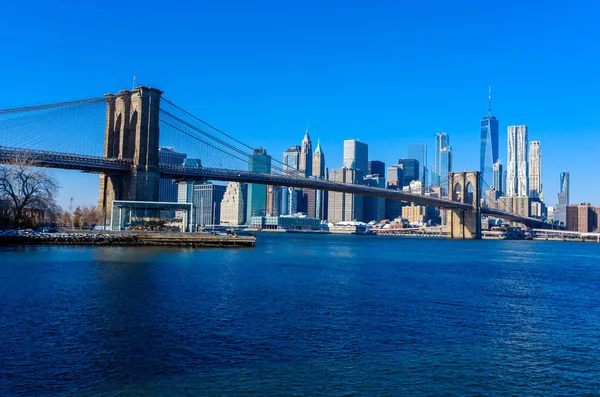 Piękny Widok Dolnym Manhattanie Downtown New York City Stany Zjednoczone — Zdjęcie stockowe