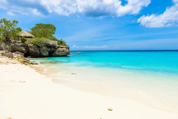 Grote Knip Praia Com Areia Branca Água Azul Turquesa Curaçao — Fotografia de Stock