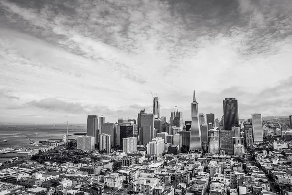 Silhuett Businesscenter Centrala San Francisco Kalifornien Usa — Stockfoto