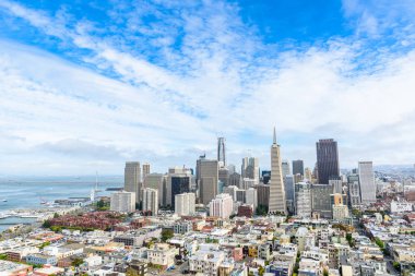 Güzel manzarası ve şehir San Francisco, Kaliforniya ABD iş merkezinin manzarası