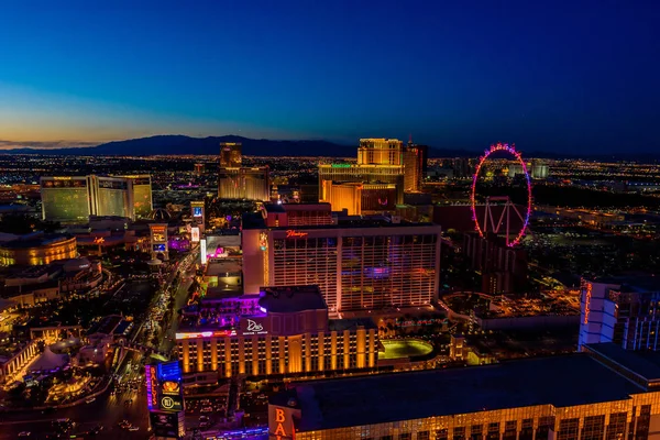 Widok Las Vegas Strip Nevada Nocy Usa — Zdjęcie stockowe