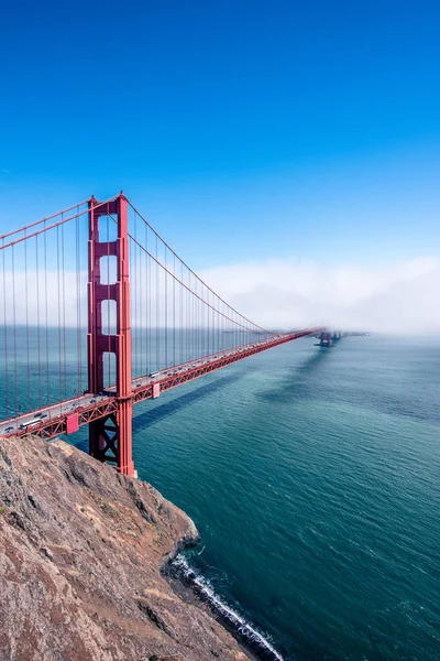 Golden Gate Bridge Dans Les Nuages Été Vue Battery Spencer — Photo