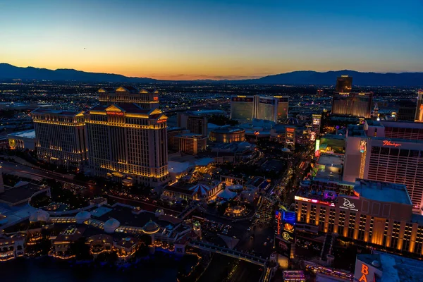 Luchtfoto Van Las Vegas Bij Nacht Nevada Usa — Stockfoto