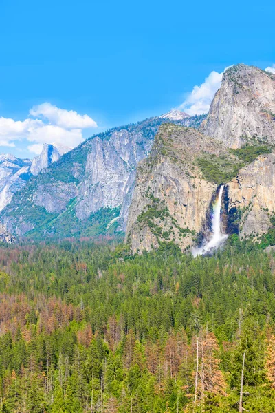 Vue Sur Vallée Yosemite Les Chutes Voile Mariée Depuis Point — Photo