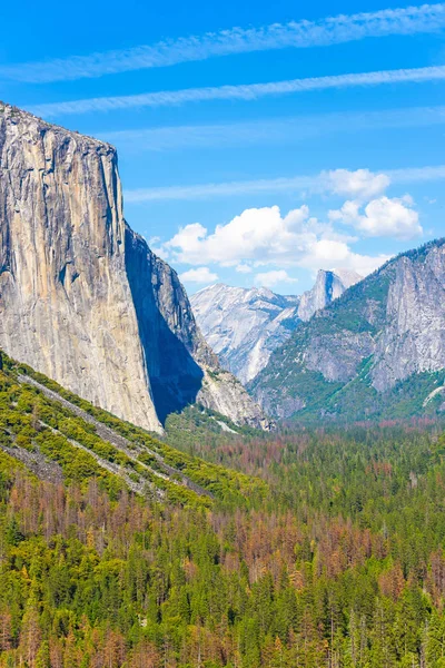 Vue Sur Vallée Yosemite Depuis Tunnel View Point Capitan Half — Photo