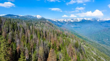 Sierra Nevada, Mount Whitney şaşırtıcı görünümüne Moro Rock. Hiking Sequoia National Park, Kaliforniya, ABD