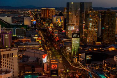 Gece - Usa Nevada Las Vegas soymak havadan görünümü