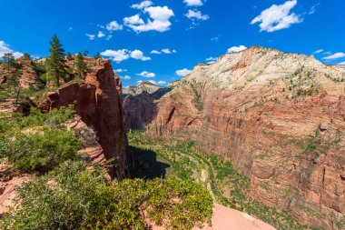 Virgin river, görünümünü melekler iz, Zion National Park, Utah, Amerika açılış gözlemleyerek