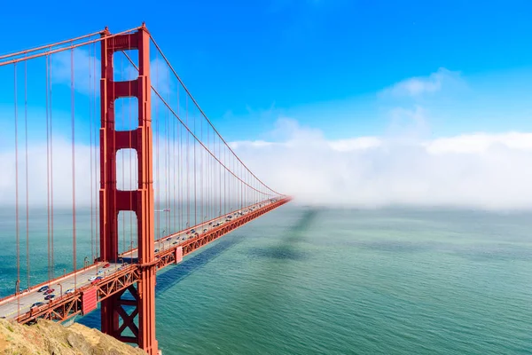 Golden Gate Bridge Dans Les Nuages Été Vue Battery Spencer — Photo