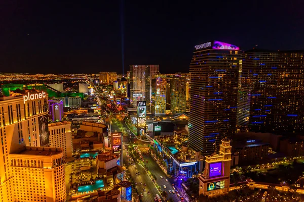 Widok Las Vegas Strip Nevada Nocy Usa — Zdjęcie stockowe
