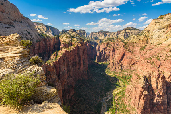 Вид на реку Верджин, тропа Ангелов Ландинг, национальный парк Зайон, Юта, США
