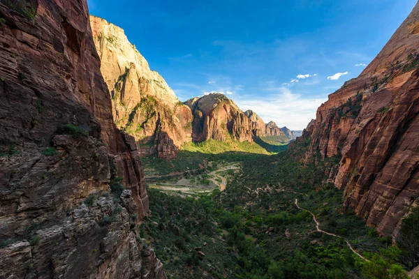 Hiking Angels Landing Trail Zion Canyon Utah Usa — Stock Photo, Image