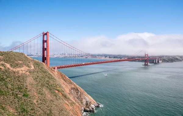 Golden Gate Bridge Avec Horizon San Francisco Arrière Plan Par — Photo